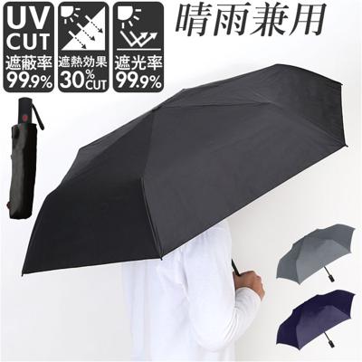 晴雨兼用折りたたみ傘 自動開閉 メンズ 通販 折りたたみ日傘 晴雨兼用折り畳み傘 日傘 遮光 UVカット UPF50+ 遮熱 耐風 丈夫 グラスファイバー 60cm 60センチ シンプル 無地 男性用 男性 紳士 折りたたみ傘 通勤 通学 中谷 425-040