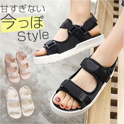 スポーツサンダル レディース 通販 スポサン サンダル おしゃれ コンフォートサンダル フラットサンダル 靴 くつ クツ かわいい スポーツ スポーティ シューズ 夏 カジュアル アウトドア 婦人靴 ぺたんこ 歩きやすい 疲れにくい シンプル オシャレ