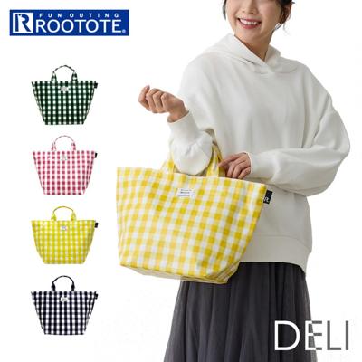 ルートート トートバッグ ラミネート ROOTOTE 1030 通販 トートバック トート バッグ 小さめ レディース 通学 通勤 手提げバッグ 手提げ袋 手提げかばん 手提げカバン 手提げ鞄 かわいい おしゃれ チェック ギンガムチェック DELI デリ