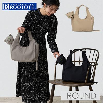 ROOTOTE ルートート トートバッグ 1034 通販 トートバック 肩掛けバッグ 手提げバッグ 肩掛けカバン てさげかばん レディース 小さめ かわいい オシャレ 可愛い おしゃれ 猫モチーフ ねこ ネコ ブラブラネコ ラウンド ROUND レディースバッグ