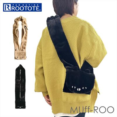 マフラー レディース 差し込み 通販 ROOTOTE ルートート 1275 ショルダーバッグ サコッシュ ショルダーバック 2way 防寒 あったか おしゃれ かわいい もこもこ ふわふわ 冬 秋冬 Muff ROO マフ ルー アニマル-A レディースマフラー