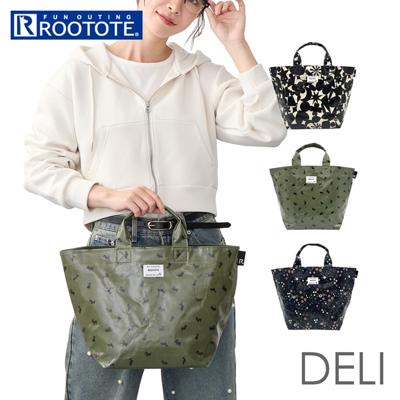ROOTOTE ルートート トートバッグ 3603 通販 ラミネート トートバック 手提げバッグ レディース 小さめ A5 軽量 軽い 撥水 自立 舟形 マチあり マチ広め シンプル かわいい おしゃれ 可愛い 通勤 通学 DELI デリ レディースバッグ