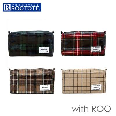 ルートート ラミネート ROOTOTE 3609 通販 ポーチ 化粧ポーチ 小物入れ メイクポーチ コスメポーチ ペンケース レディース 大人 かわいい おしゃれ チェック 撥水 軽量 軽い 旅行 シンプル オシャレ withRoo ウィズルー ウイズルー
