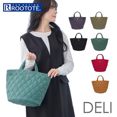 ROOTOTE ルートート トートバッグ 3633 通販 トートバック バケツバッグ バケツ型 横型 軽量 軽い DELI デリ M-Quilt ミリタリーキルト キルティング おしゃれ かわいい シンプル 無地 通勤 通学 旅行 ナイロン レディース