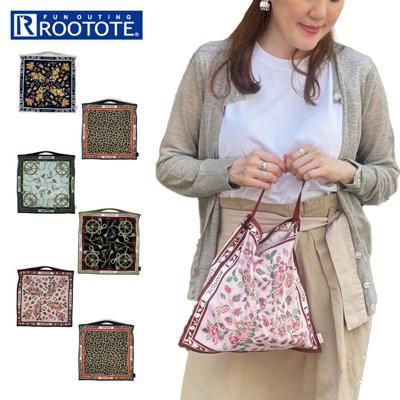 ROOTOTE ルートート トートバッグ 3676 通販 エコバッグ 折りたたみバッグ マイバッグ ハンカチ 小さめ コンパクト たためる スカーフ バッグ おしゃれ かわいい TABLO タブロー 便利 機能的 箱入り プチギフト レディースバッグ