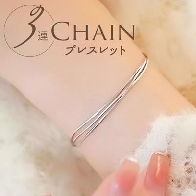 ブレスレット レディース 通販 ダイヤモンドハーツ blt-0200 Diamond Hearts アクセサリー 3連チェーンブレスレット 腕輪 シンプル 細め 女性 誕生日 彼女 おしゃれ かわいい 大人 可愛い ギフト プレゼント カジュアル プチプラ