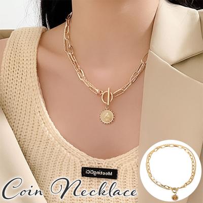 ネックレス レディース シンプル 通販 ペンダント ジュエリー コインネックレス レディースアクセサリー 大人 かわいい おしゃれ 可愛い オシャレ 大人っぽい ゴールド チェーンコインネックレス nec-036 ダイヤモンドハーツ Diamond Hearts