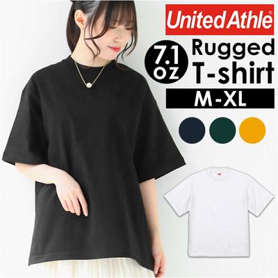 ユナイテッドアスレ Tシャツ 通販 United Athle 4277-01 Ｔシャツ カットソー メンズ 半袖 無地 シンプル 7.1オンス オープンエンド ラギッド 7.1oz カジュアル アウトドア 綿100% コットン トップス メンズファッション