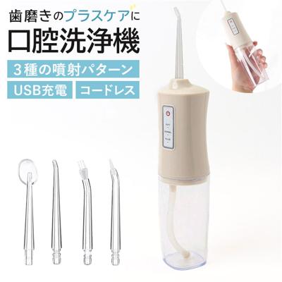 口腔洗浄器 ウォーターフロス 通販 オーラルフレッシュ 口腔洗浄機 水流 歯ブラシ 電動 洗浄 フロス 歯 オーラルケア 舌ブラシ 舌磨き 180mlタンク USB充電式 充電 水流歯ブラシ 歯周ポケット 歯茎ケア 口腔水流洗浄機 生活雑貨 日用品
