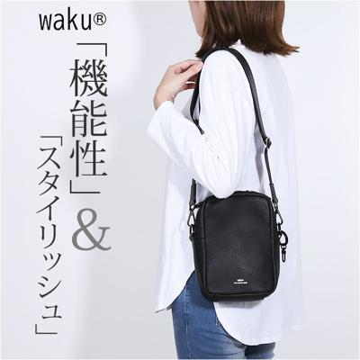 WAKU ワク ショルダーバッグ ミニ wk0086 通販 ショルダー ショルダーバック 肩掛け 斜め掛け ミニショルダーバッグ ミニショルダー ポシェット 小さめ 小さい 本革 スクエア 長方形 マチ 縦長 上品 レディース メンズ ユニセックス