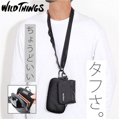 wildthings ワイルドシングス ショルダー WT3803405 ミニ 通販 ポーチ ショルダーバッグ ショルダーバック 肩掛け 斜めかけ 多機能 耐久性 コーデュラ ストラップ メンズ レディース 男女兼用 WILDTHINGS 黒 ブラック