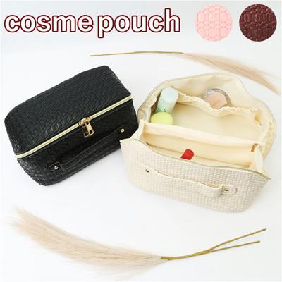 化粧ポーチ バニティ 通販 メイクポーチ バニティポーチ コスメポーチ 大容量 仕切り 化粧 ポーチ メイク バニティバッグ 化粧品 メイクグッズ コスメ 収納 大きく開く ガバッと開く おしゃれ シンプル チェッカー マルチポーチ 旅行 パッキング レディースバッグ