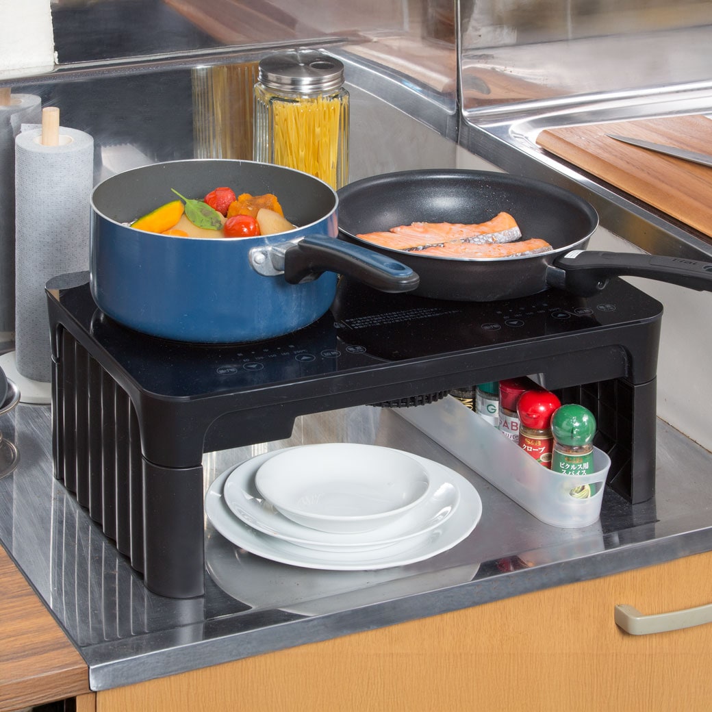 ミニ2口IHクッキングヒーター アップスタンド付き