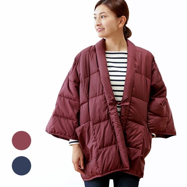 11月末入荷予定 あったか羽毛半天 羽毛はんてん 半纏 半天 羽毛 はんてん 洗える ワイン