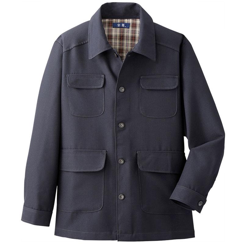 スコッチガード加工 杢調ジャケット サファリジャケット メンズ 紳士 シニア 日本製