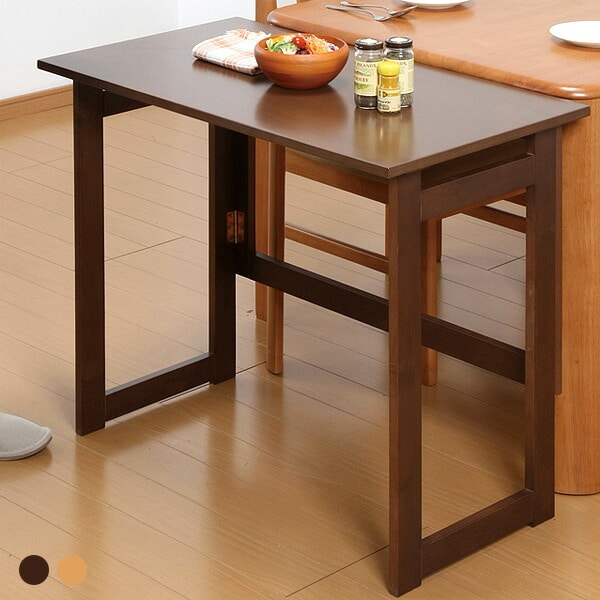 天然木 折りたたみテーブル ダイニング キッチン テーブル 補助テーブル サイドテーブル デスク 作業台 高さ69cmタイプ 完成品