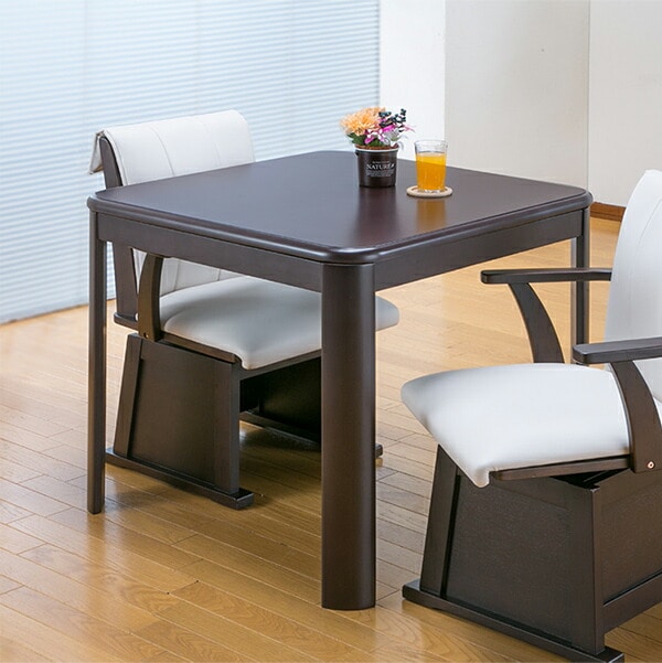 入荷予定12月中旬 ダイニングこたつテーブル 2人用 正方形 80cm×80cm こたつ テーブル ハイタイプ 高脚こたつ ダイニングテーブル 電気こたつ FLGTK-80FC ［こたつテーブル単品］