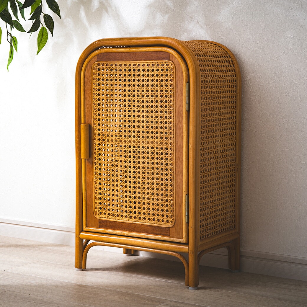 天然籐 かこめ編み キャビネット ラタン アジアン風 家具 インドネシア製