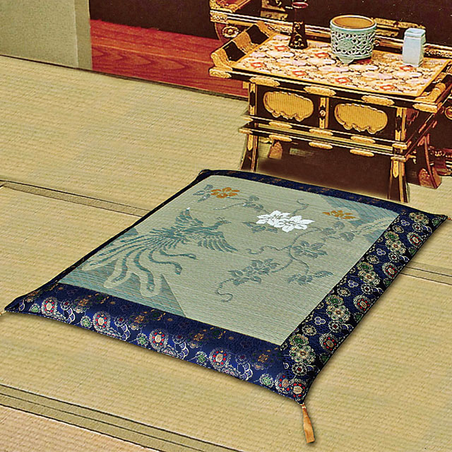 仏前座布団 仏壇用 座布団 い草 鳳凰柄 高級 金襴 リバーシブル オールシーズン座布団 仏間 法事 お彼岸 お盆
