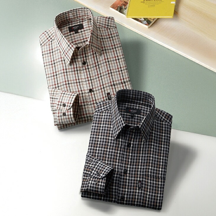 ピエルッチ　チェック柄シャツ2色組