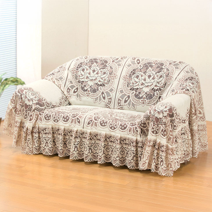 抗菌防臭加工カチオンレースソファカバー