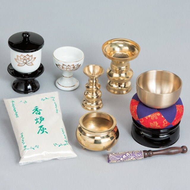 仏具7点セット 香炉 火立 茶器 花立 リン一式 仏器 灰 日本製