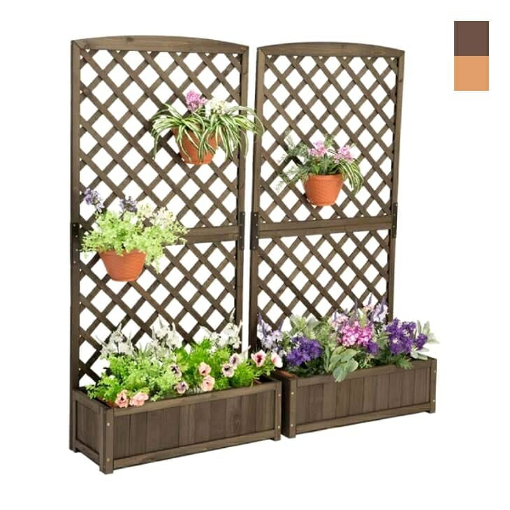 ラティス付きプランターボックス 2台組