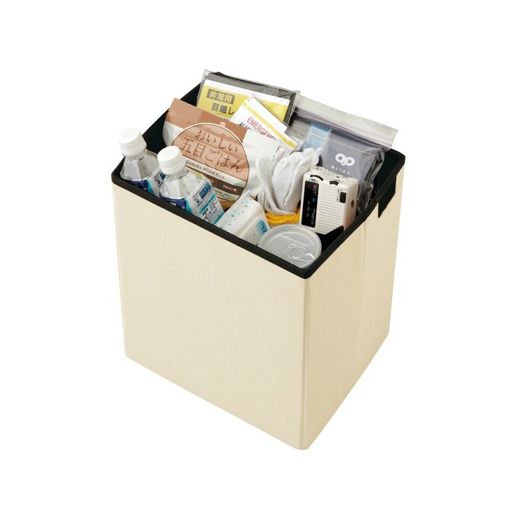 防災ニモナルマルチスツール 防災士監修 防災BOOK付き アイボリー