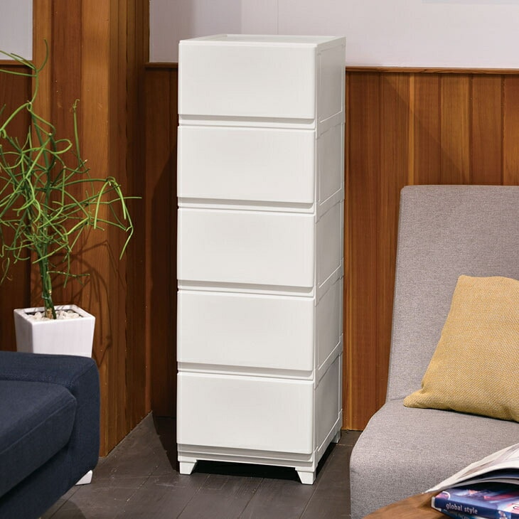 スリムチェスト 5段 側面化粧仕上げ