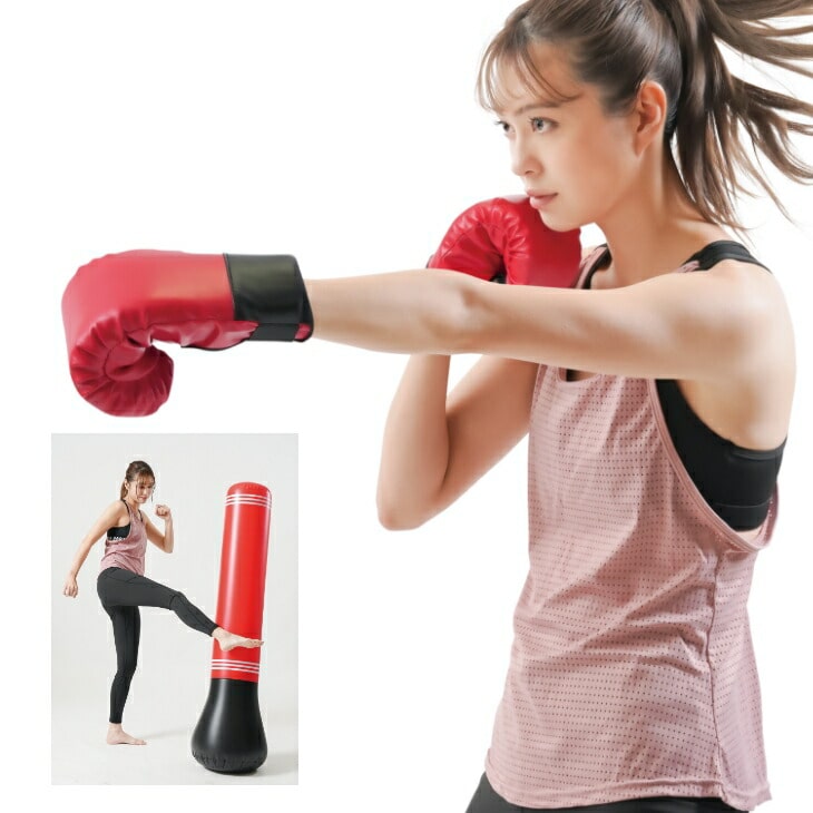 パンチバッグ+パンチグローブセット ボクササイズ パンチバッグ 室内 運動