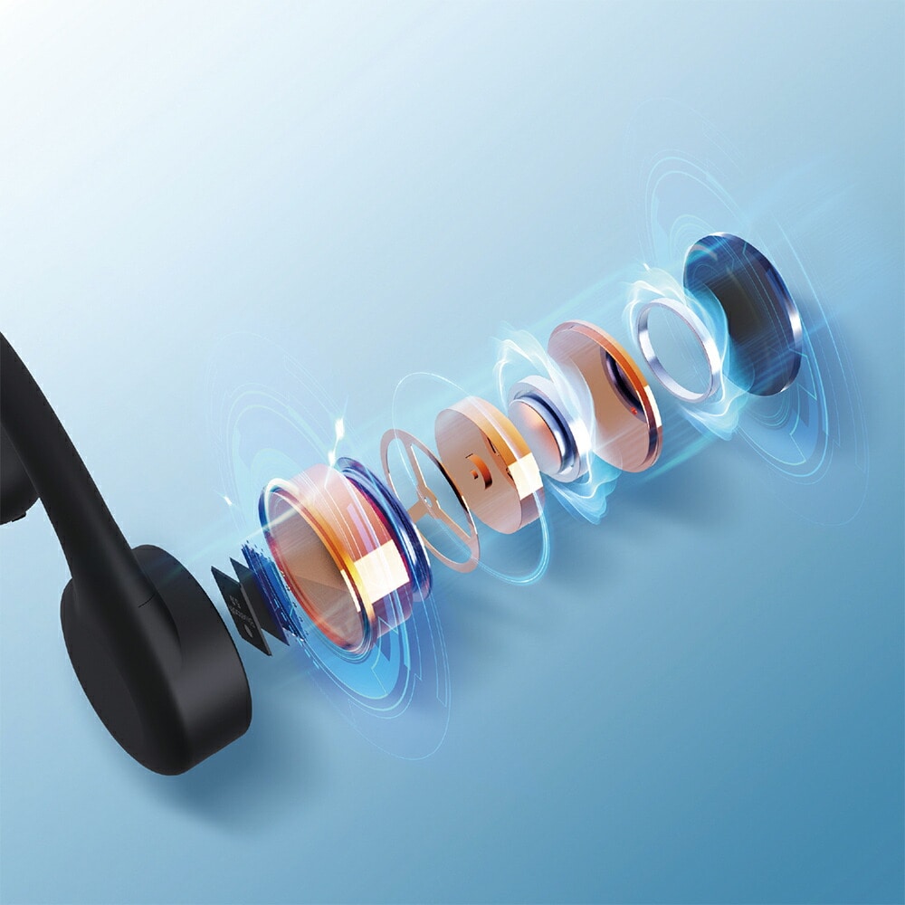 HIDISC 骨伝導 ヘッドホン ワイヤレス 充電式 USB充電 バッテリー内蔵 HD-BCEX19BK