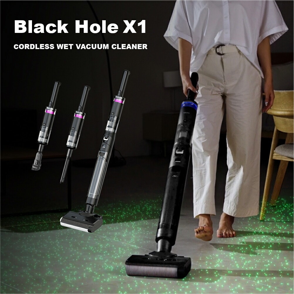 コードレス水拭き掃除機 スタンダードセット ブラック