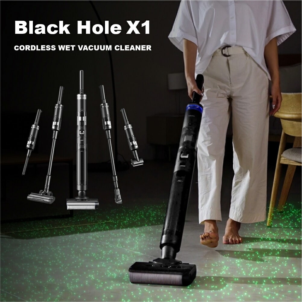 コードレス水拭き掃除機 スペシャルセット ブラック