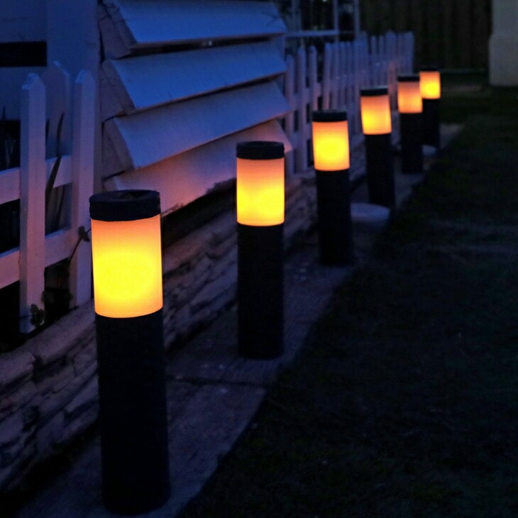 ラタン調ポールライト3本組