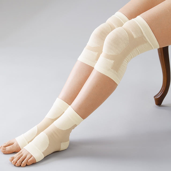 日本製 シルクテーピングサポーター ひざ用2足4枚組