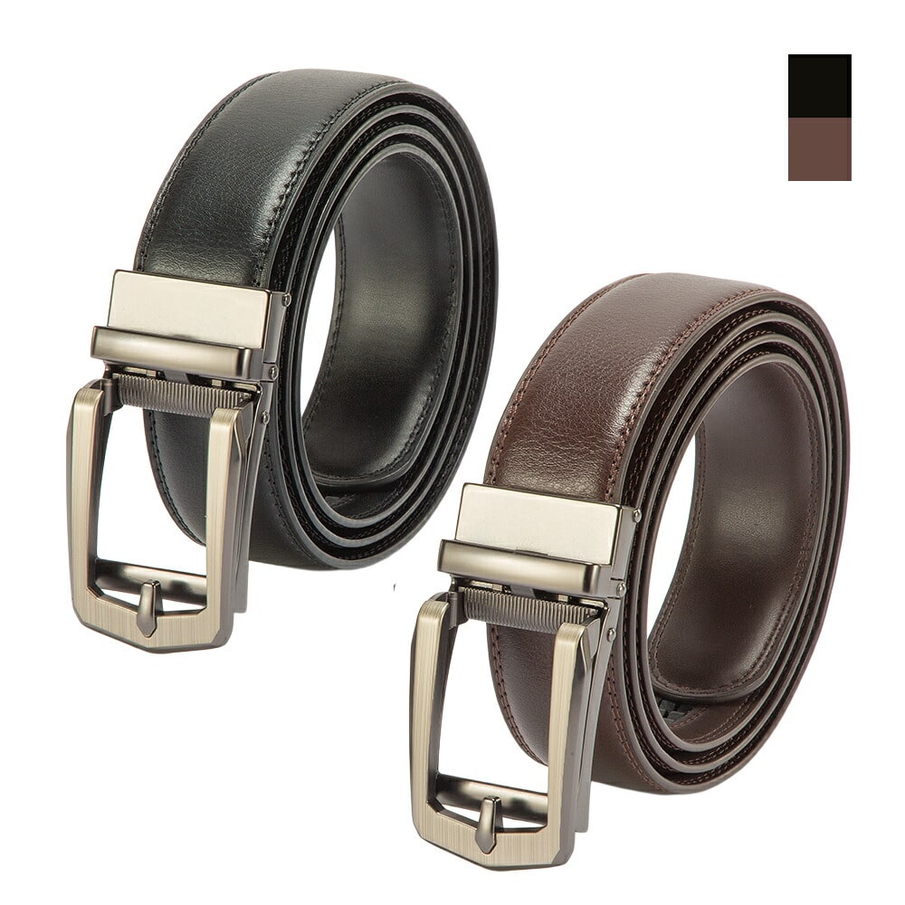 牛革ラチェット式ベルト レギュラー ホールレスベルト