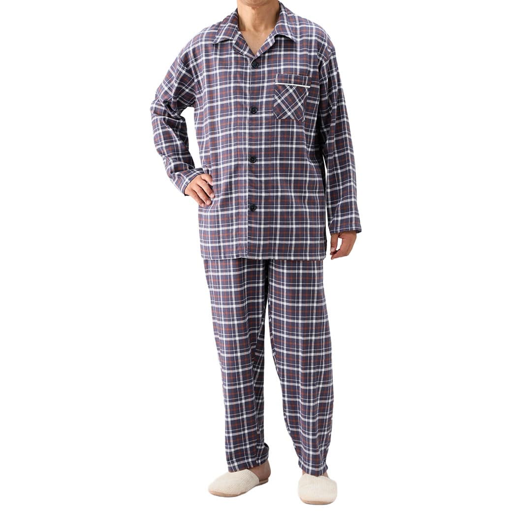 綿100%チェック柄パジャマ2色組同サイズ M