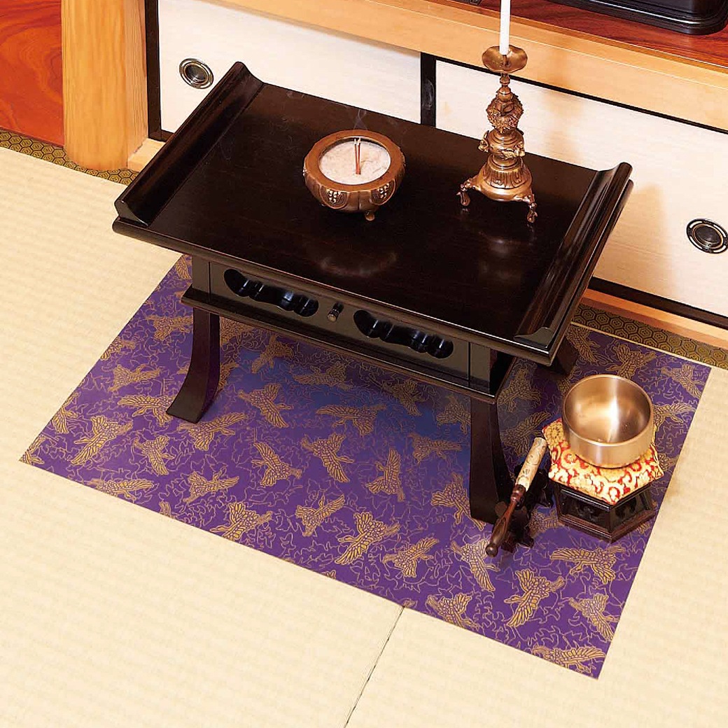 防炎仏壇マット 鶴柄 62×40cm