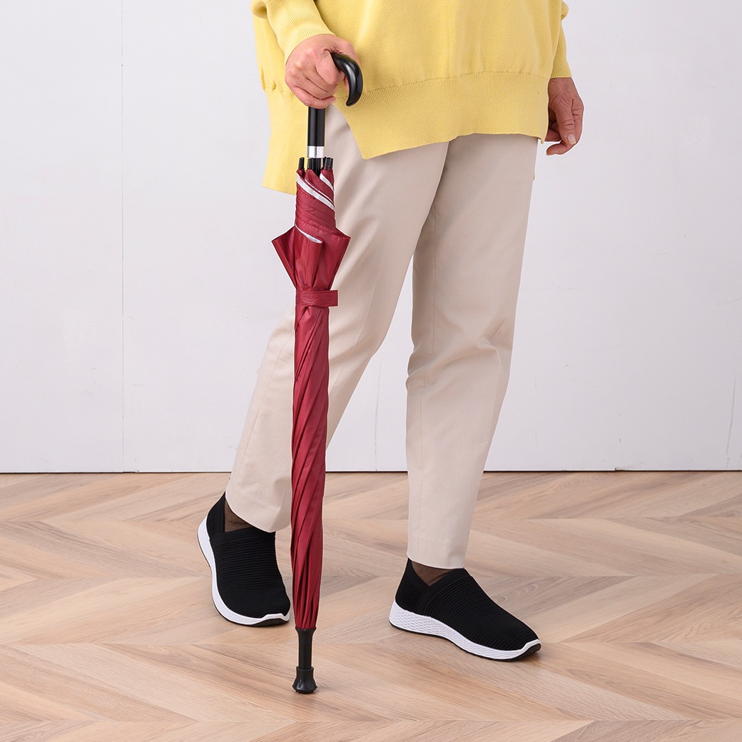 晴雨兼用ステッキ傘 黒