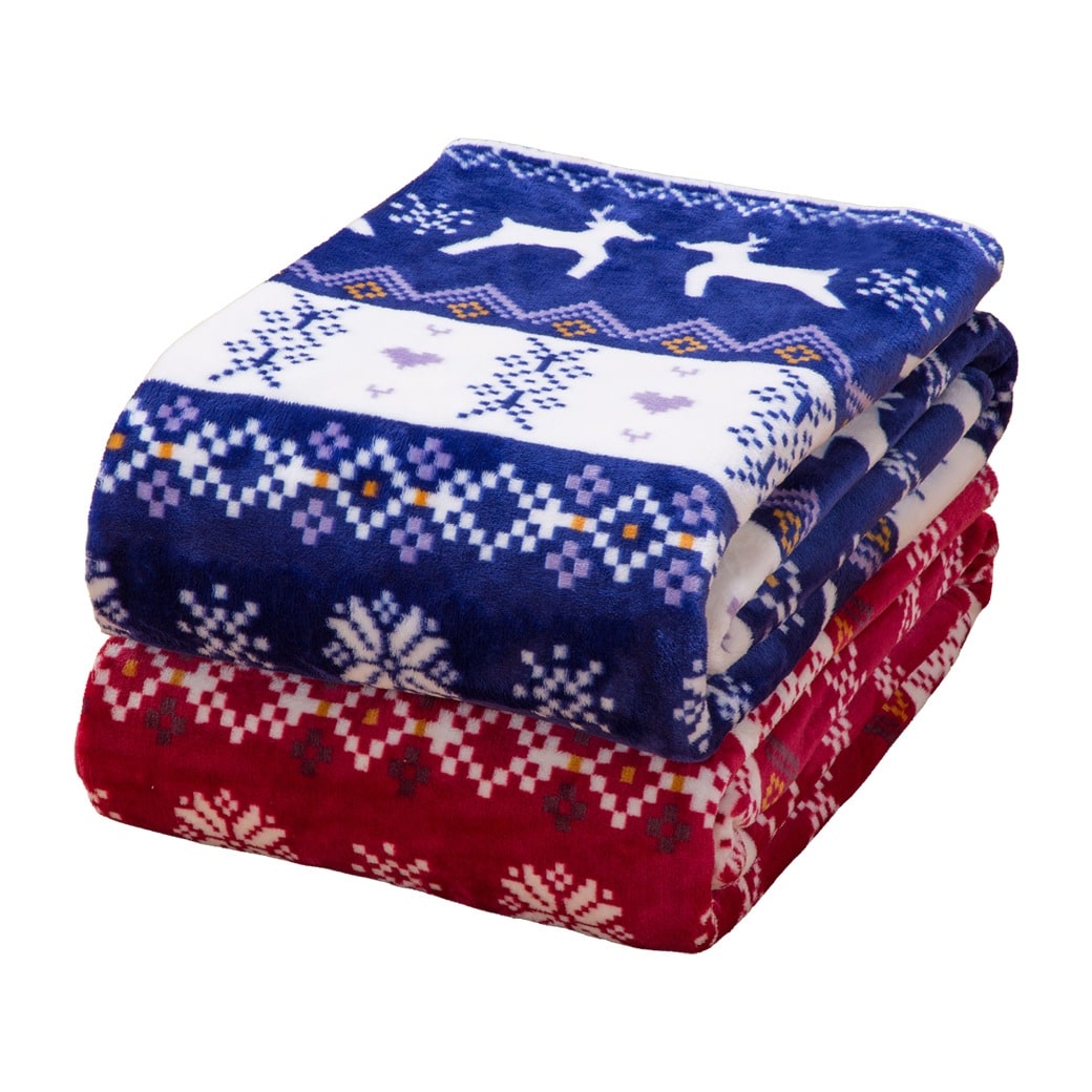 ノルデイックフランネル毛布2色組