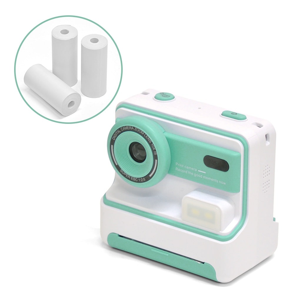 プリント機能付きキッズカメラ＆感熱紙3ロール プリントカメラ キッズカメラ USB充電