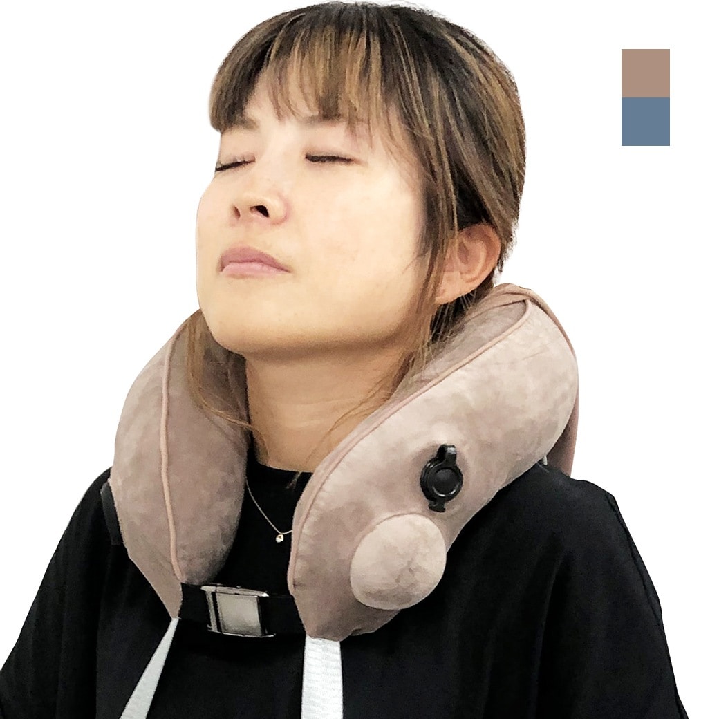RELAAAX 電動ネック＆ボディリラクサー ネックピロー 空気式 充電式 もみほぐし 寝顔が見えない フード付き