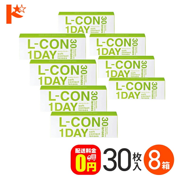 エルコンワンデー 30枚入 8箱セット コンタクト 1日使い捨て 1day 【送料無料】