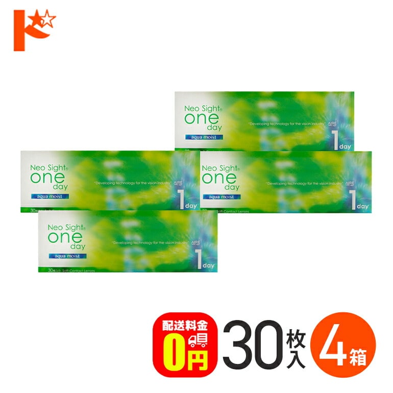 ネオサイトワンデーアクアモイスト 30枚入 4箱セット  1日使い捨て コンタクト1day 【送料無料】