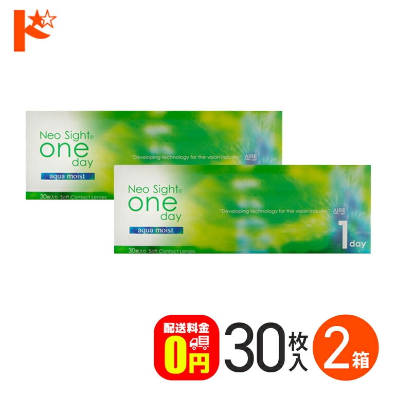 ネオサイトワンデーアクアモイスト 30枚入 2箱セット  1日使い捨て コンタクト1day 【送料無料】
