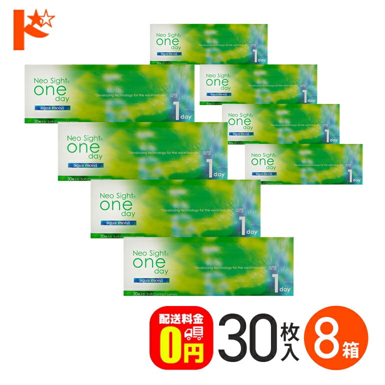 ネオサイトワンデーアクアモイスト 30枚入 8箱セット   1日使い捨て コンタクト1day 【送料無料】