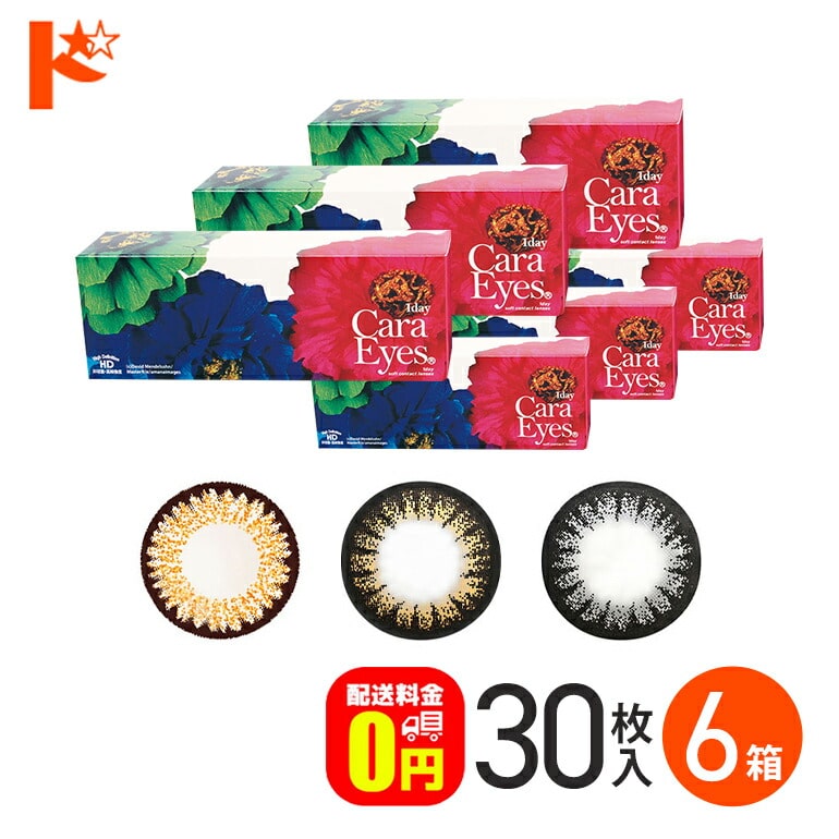【送料無料】ワンデーキャラアイ 6箱セット 1日使い捨てカラコン【カラコン ワンデー】【ワンデー 1day CaraEyes カラコン カラーコンタクト 度あり 度なし】【ドリームコンタクト】【東北復興_宮城県】