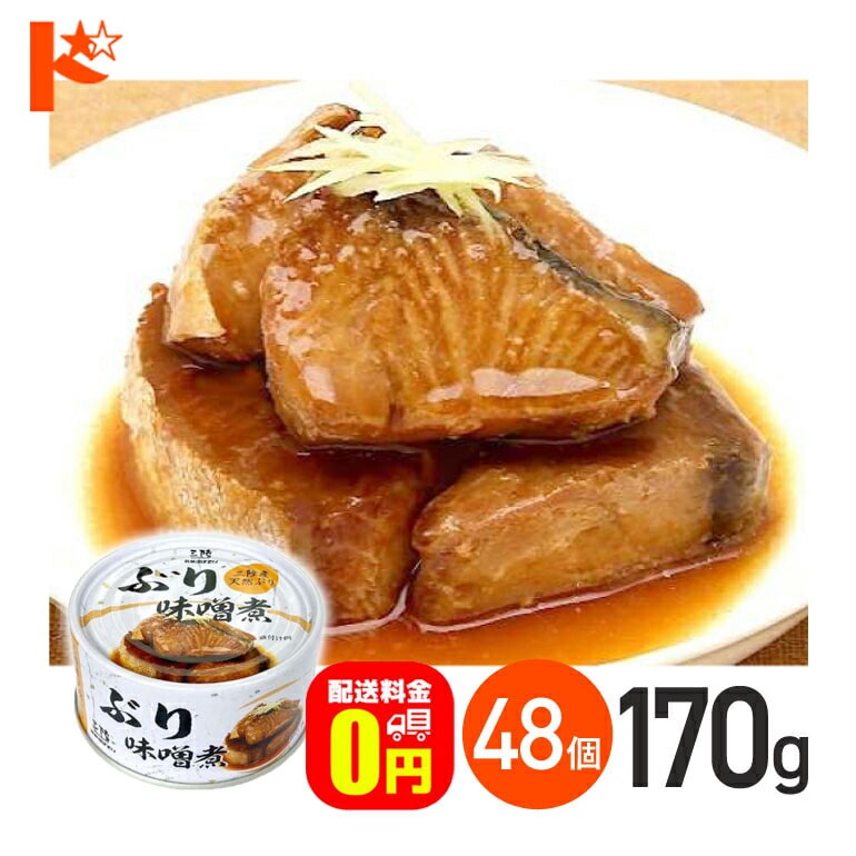 【送料無料】★軽減8★ ぶり味噌煮 缶詰 170g 48個セット / 気仙沼ほてい株式会社 缶詰 保存食 非常食 備蓄 缶詰 かんづめ 長期保存 海鮮 シーフード 魚介類 ぶり 国産