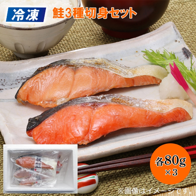 冷凍 鮭3種切身セット 送料込み