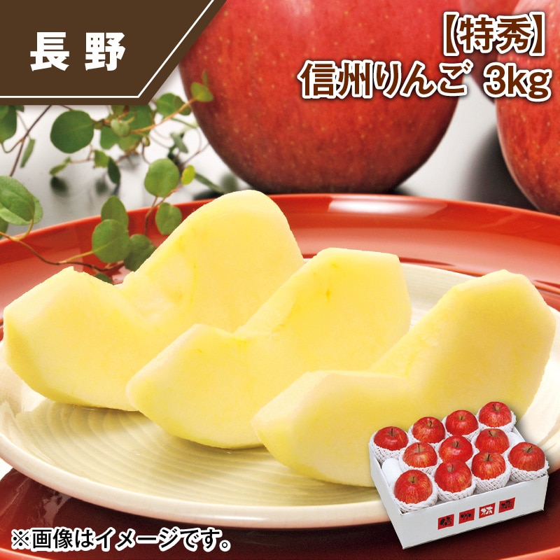 【特秀】信州りんご 3ｋｇ 送料込み